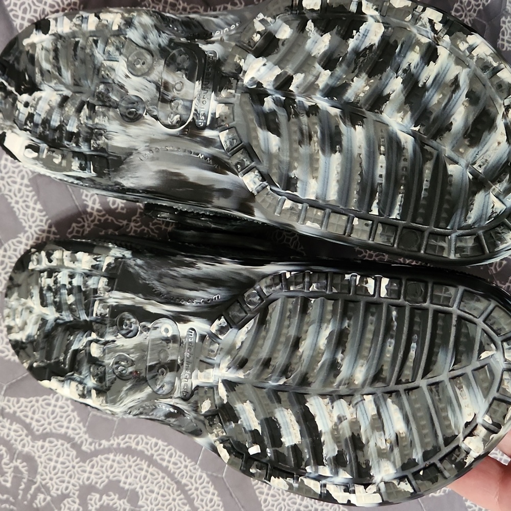 Black and White Crocs Clogs - Picture 2 of 3